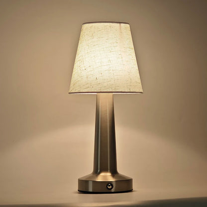 LED Table Lamp with Cloth Shade, Touch Sensor Bedside Lamp Rechargeable Reading Lights For Bedroom Restaurant Bar Decor Lighting