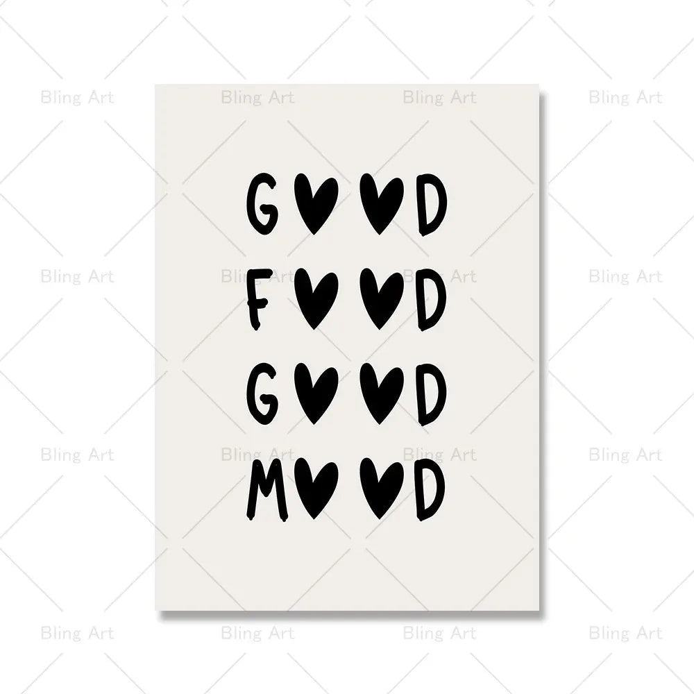 Kitchen Quote Wall Decor Black Beige This Kitchen Is for Dancing Wall Art Posters Shop Cafe Room Decor Canvas Painting Prints