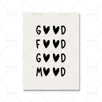 Kitchen Quote Wall Decor Black Beige This Kitchen Is for Dancing Wall Art Posters Shop Cafe Room Decor Canvas Painting Prints