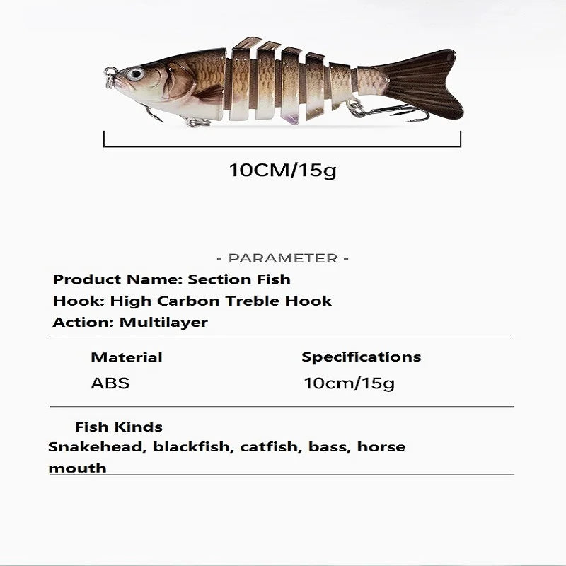 Ultimate Multi-Jointed Swimbait - Lifelike Sinking Lure, Targets Wide Range of Fish for Fresh & Saltwater Angling