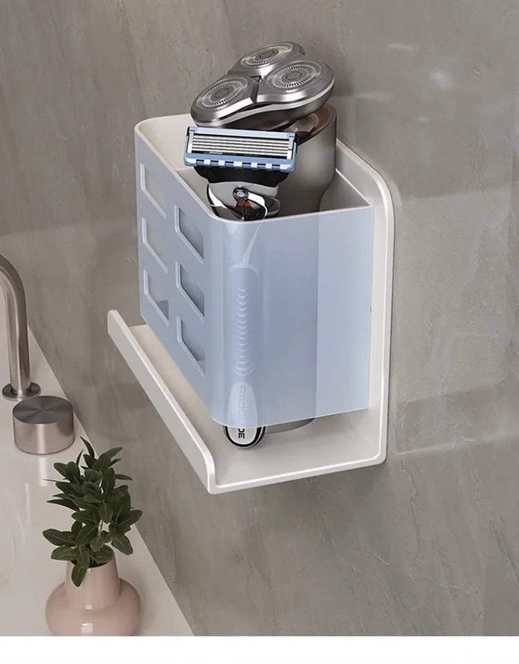 Bathroom Shelves Multifunctional Washbasin Storage Tube Toothbrush Razor Storage Rack Wall-mounted Bathroom Supplies