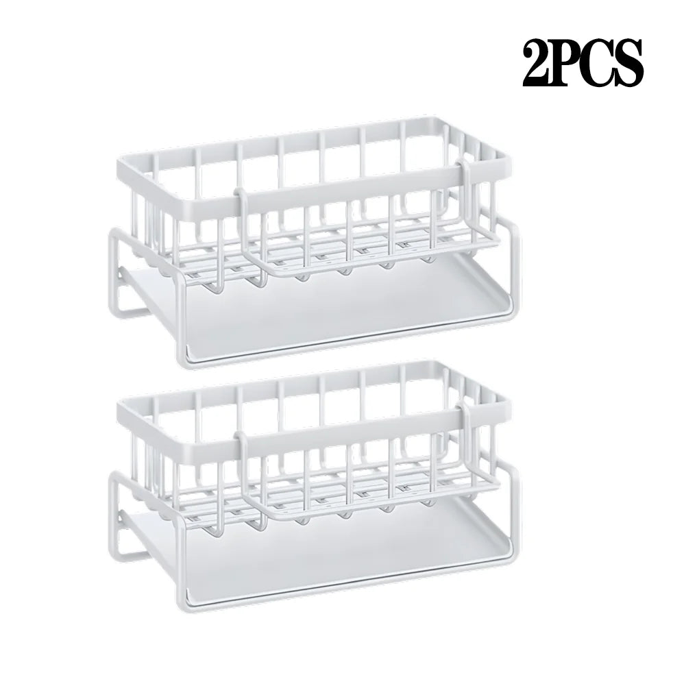 Kitchen Shelf Rag Storage Drainage Shelf No-Punch Storage Rack Home Spice Rack Sink Tap Sink Drainage Rack Kitchen Accessories