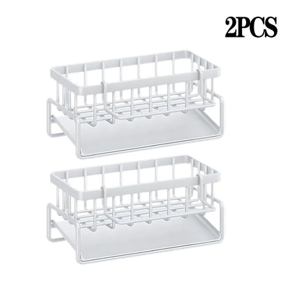 Kitchen Shelf Rag Storage Drainage Shelf No-Punch Storage Rack Home Spice Rack Sink Tap Sink Drainage Rack Kitchen Accessories