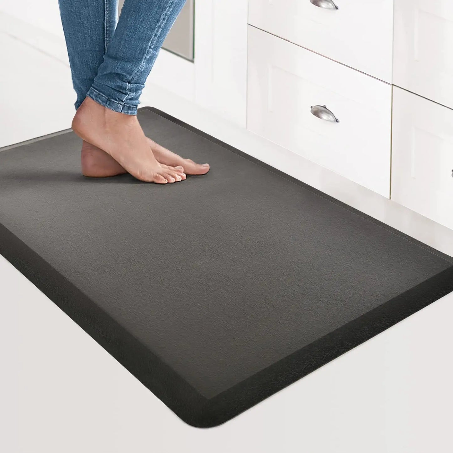 Kitchen Mat Cushioned Anti-Fatigue Rug,17.3"x 47.2",Thick Waterproof Non-Slip Kitchen Mats and Rugs Heavy Duty Ergonomic Comfort