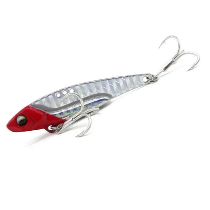 1Pc Metal Vib Lure Weights 7g/14g/18g Long Shot Slots With BKK Reinforcing Hook Jig Artificial Bass Bait Deep Sea Fishing