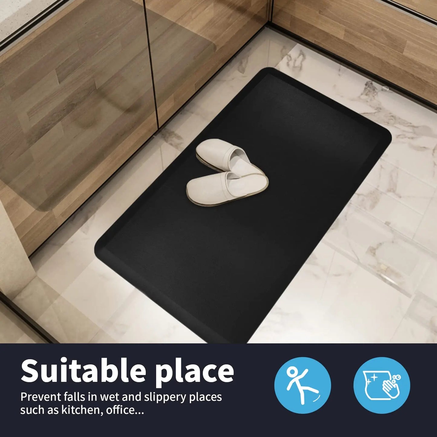 Kitchen Mat Cushioned Anti-Fatigue Rug,17.3"x 47.2",Thick Waterproof Non-Slip Kitchen Mats and Rugs Heavy Duty Ergonomic Comfort