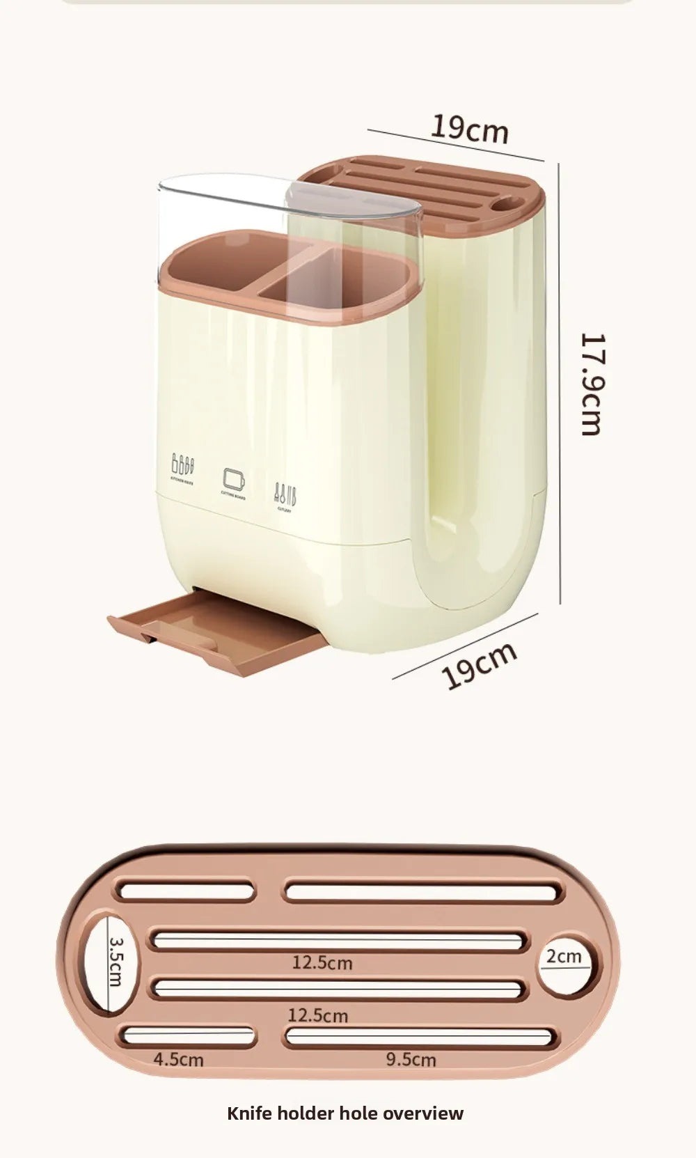 Kitchen storage rack, household vegetable board storage rack, drain chopstick holder, cutting board, integrated knife holder