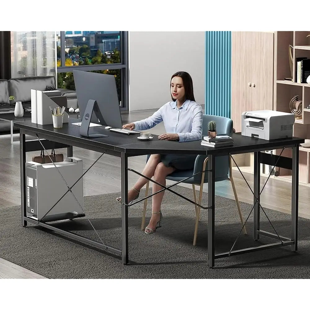66"" L Shaped Gaming Desk, Corner Computer Desk, Sturdy Home Office Computer Table, Writing Desk, Larger Gaming Desk