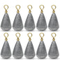 10Pcs Fishing Weights Sinkers Drop Shot Weights with Brass Swivels Casting Bell Weights for Bass Catfish Wacky Fishing Tackle
