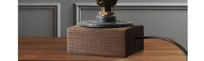 Table Lamp, Wooden Antique Copper Bedside Lamp British Classical Solid Lamp Decoration