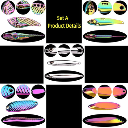 5pcs/lot Wobbler lures 3g/10g/15g Metal Vib Fishing Lure set Sinking Hard Metal VIB Sea Fishing Lures Artificial Pesca Bait