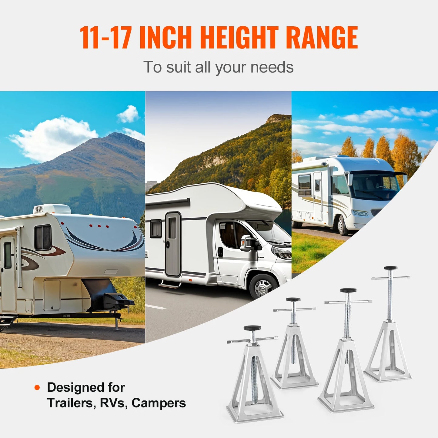 SucceBuy 4 Pack RV Stabilizer Jack 6000 Lbs Aluminum RV Leveling Jack Stack Jacks for RV Travel Trailer Camper Single Screw Jack