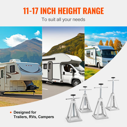 SucceBuy 4 Pack RV Stabilizer Jack 6000 Lbs Aluminum RV Leveling Jack Stack Jacks for RV Travel Trailer Camper Single Screw Jack