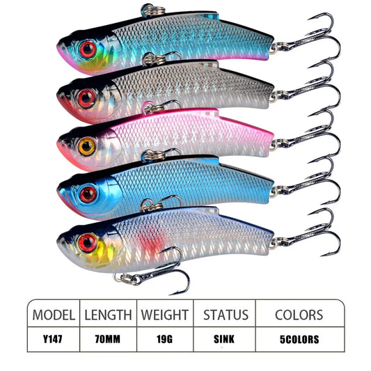 1pcs Fishing Lures 7cm 19g VIB Bait Artificial Make 5 Colors Available Bass Crankbait Wobblers Fishing Tackle Pesca.