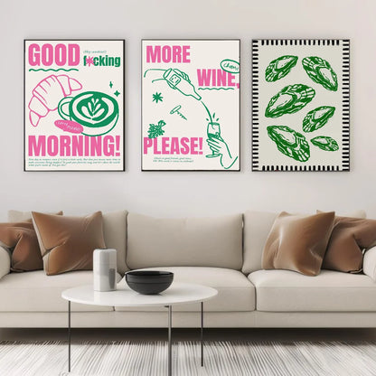 Kitchen Cocktail Minimalism Abstract Poster Stickers Art Wall Murals Decor Game Room Decor Gifts Kawaii HD Painting Cat Cars