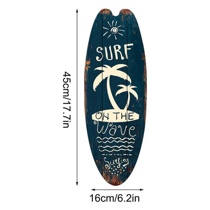 Wooden Surfboard Decor Home Wooden Surfboard Wall Sign Exquisite Appearance Wall Decoration For Home Decors Party Props And