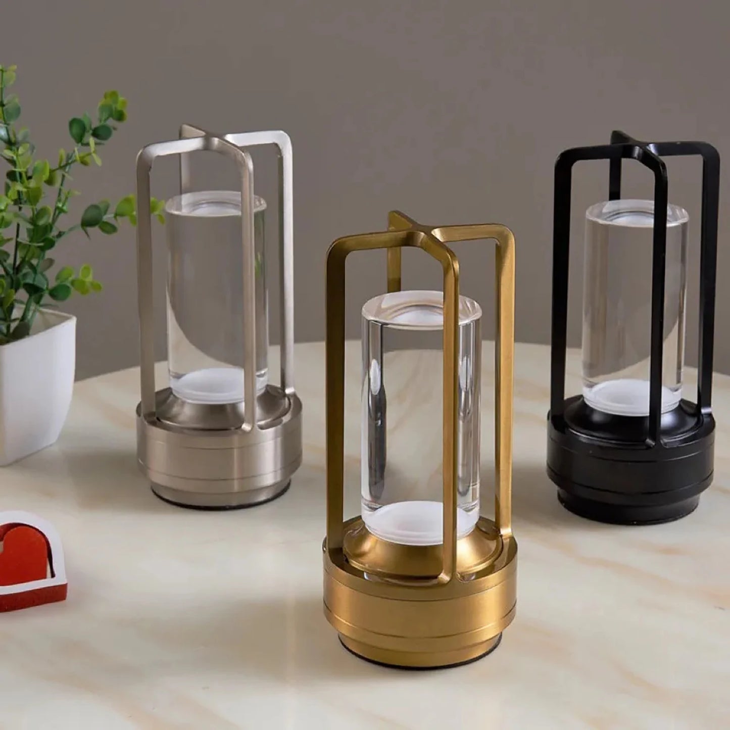 LED Cordless Table Lamp Retro Bar Metal Desk Lamps Rechargeable Touch Dimming Night Light Restaurant Bedroom Home Outdoor Decor