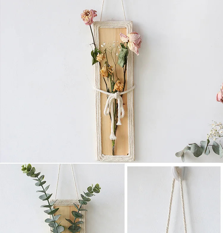 Bohemian with Hand Ceremony Woven Rope Wood Wall Decoration Simple Home Living Room Homestayings Kawaii Room Decor