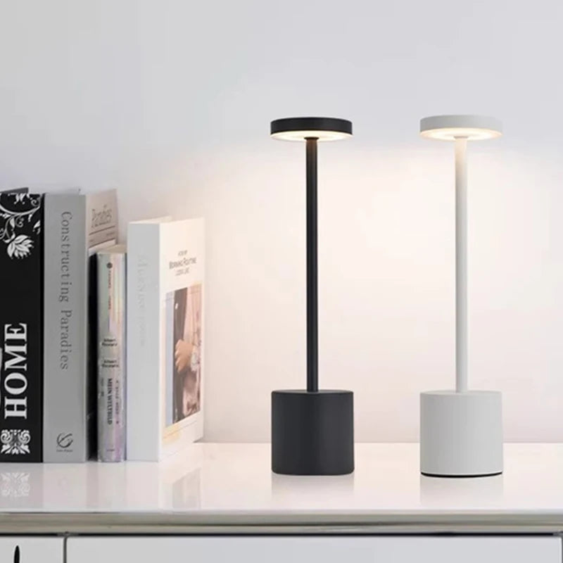 LED Ambient Table Lamp, USB Rechargeable Desk Lamp, Touch Controlled Dimmable Indoor Night Light for Home Decor Bedside Room