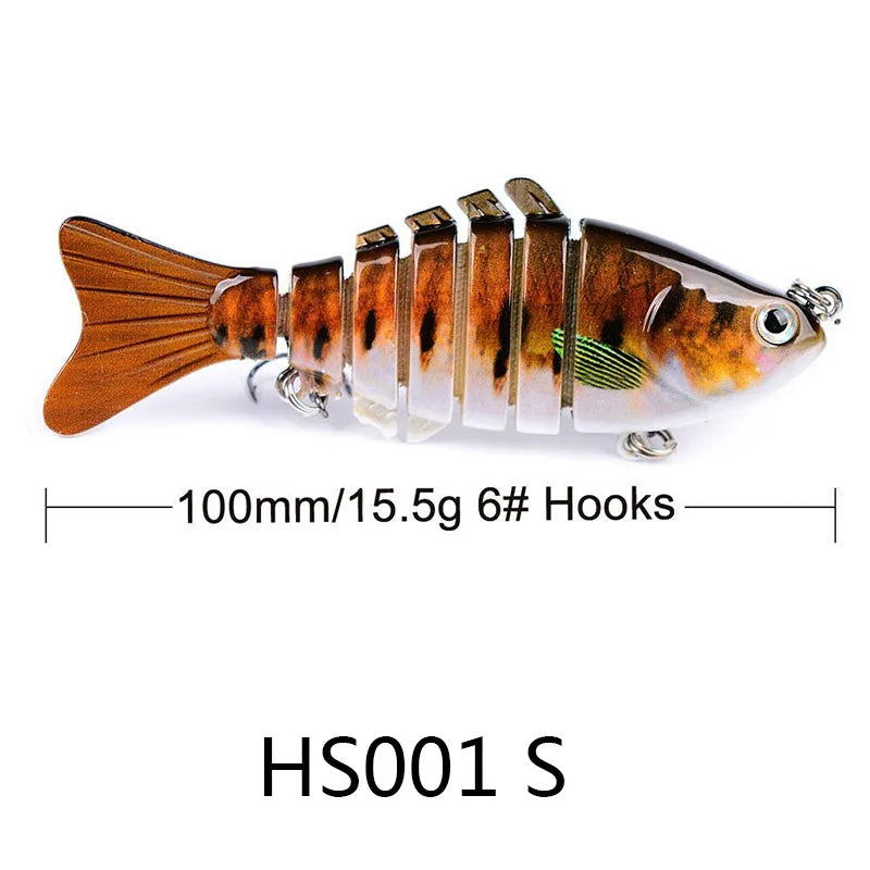 Multi Jointed Swimbait,Slow Sinking Segmented Bass Fishing Lure,Swimming Fishing Lure For Freshwater Saltwater,Fishing Bait Kit