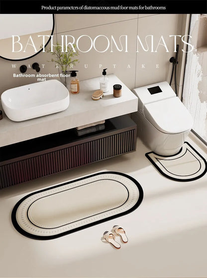 Bathroom floor mat three sets of absorbent, non-slip, dirty and easy to clean made of diatom mud