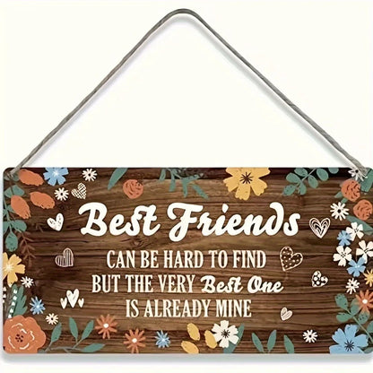 Rustic Wooden Kitchen Wall Decor Sign - "This Kitchen Offers Food Love Joy" Hanging Plaque with Cooking and Floral Illustration