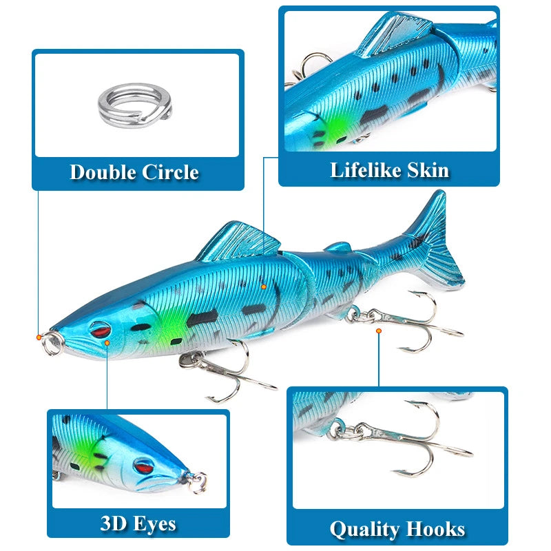 1Pc Swimbit Fishing Lure 3 Sections Joint Bait 130mm 18g Simulated Hard Fishing Bait Artificial Wobbler Bass Fishing Tackle