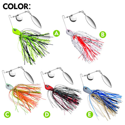 1pcs Bearded Lure Bait 10G 14G Wobblers for Bass Tassel Spinnerbait Metal Sequin Anti Hanging Bottom Biomimetic Fish Bait