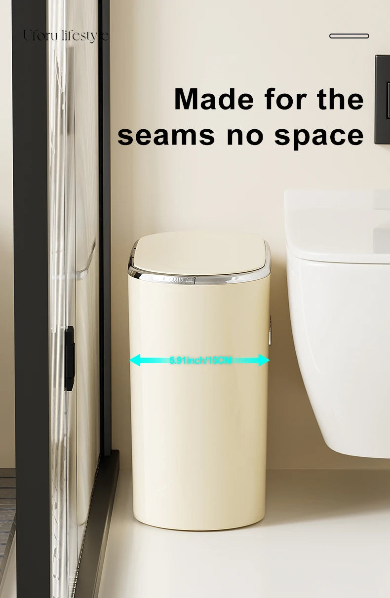 UFORU Garbage can household advanced sense sealed with lid large oval pressing pop lid toilet sewn garbage can