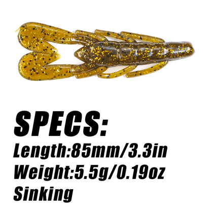 PEAK 6pcs Craws Soft Lures Soft Lure Fishing Lures shrimp Lobster Soft Plastic Lure Fishing Lures