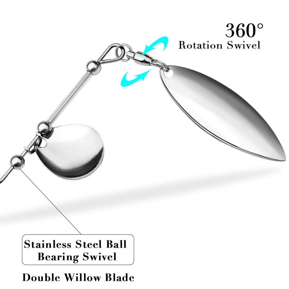 1pcs Bearded Lure Bait 10G 14G Wobblers for Bass Tassel Spinnerbait Metal Sequin Anti Hanging Bottom Biomimetic Fish Bait