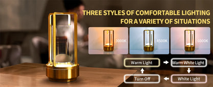 LED Cordless Table Lamp Retro Bar Metal Desk Lamps Rechargeable Touch Dimming Night Light Restaurant Bedroom Home Outdoor Decor
