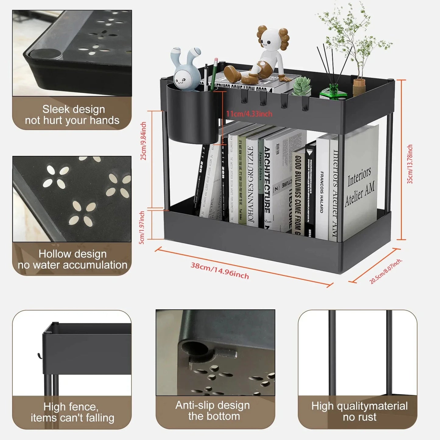 Kitchen under Sink Organizer And Storage Rack with Double Sliding Cabinet Drawers Multi-Purpose Storage Shelf Holder for Home