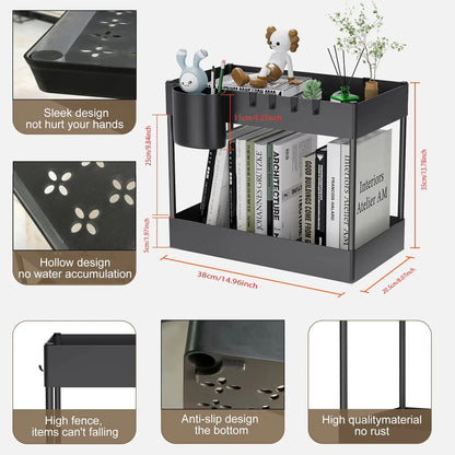 Kitchen under Sink Organizer And Storage Rack with Double Sliding Cabinet Drawers Multi-Purpose Storage Shelf Holder for Home