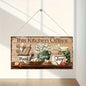 Rustic Wooden Kitchen Wall Decor Sign - "This Kitchen Offers Food Love Joy" Hanging Plaque with Cooking and Floral Illustration