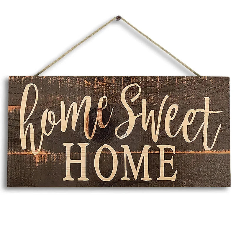 Rustic Home Sweet Wall Hanging Decor Wood Art Plaques Sign Door Sign for Home Living Room Front Door Decor