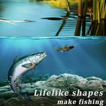 Multi Jointed Swimbait,Slow Sinking Segmented Bass Fishing Lure,Swimming Fishing Lure For Freshwater Saltwater,Fishing Bait Kit