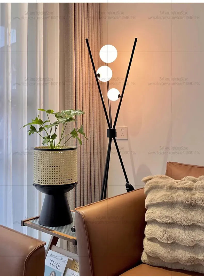 Ball Floor Lamp Living Room Lighting Designer Bedroom Sofa Environment Lamp Internet Celebrity Creative Floor Lamp Desktop Desk