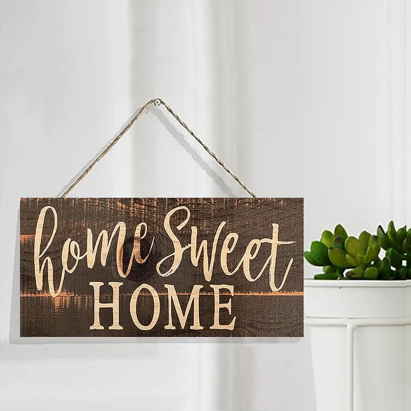Rustic Home Sweet Wall Hanging Decor Wood Art Plaques Sign Door Sign for Home Living Room Front Door Decor