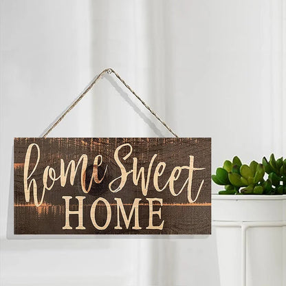 Rustic Home Sweet Wall Hanging Decor Wood Art Plaques Sign Door Sign for Home Living Room Front Door Decor