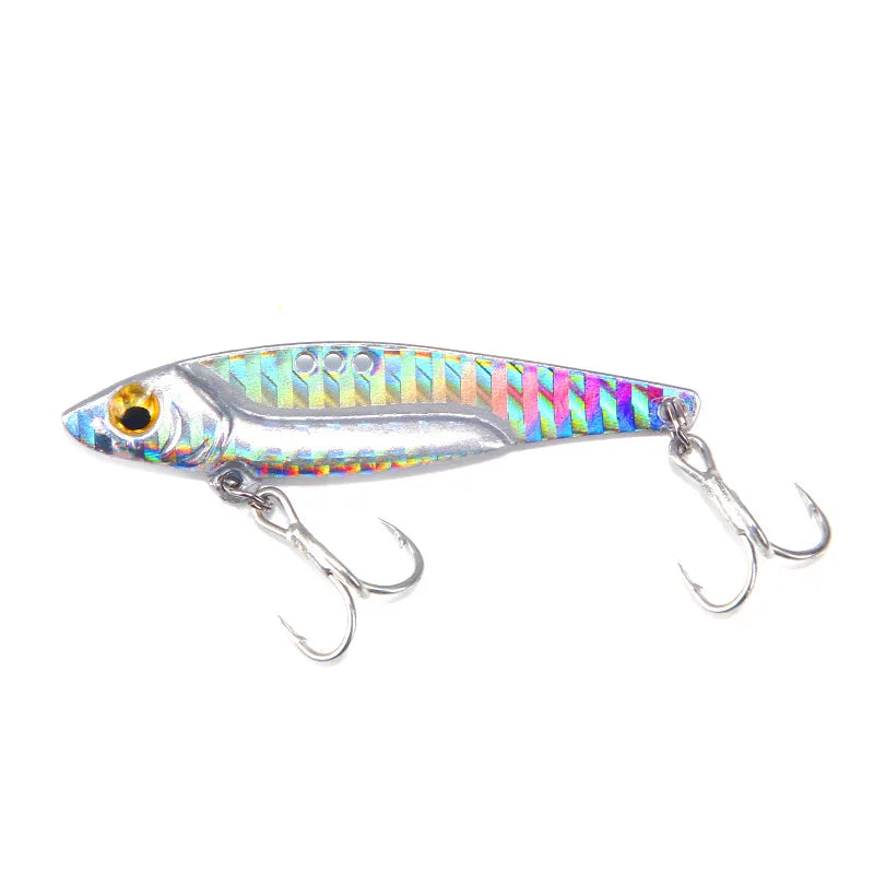 1Pc Metal Vib Lure Weights 7g/14g/18g Long Shot Slots With BKK Reinforcing Hook Jig Artificial Bass Bait Deep Sea Fishing