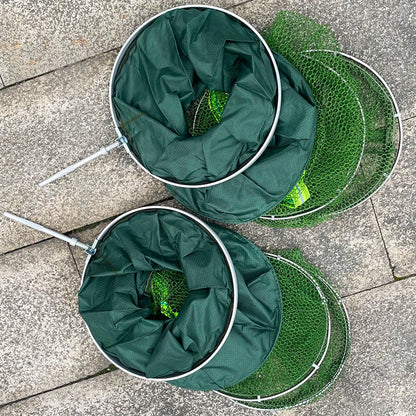50kg Load Fishing Care Net Stainless Steel Collapsible Fish Basket Dip Nets To Keep Fish Alive in Water Large Storage Fyke Nets