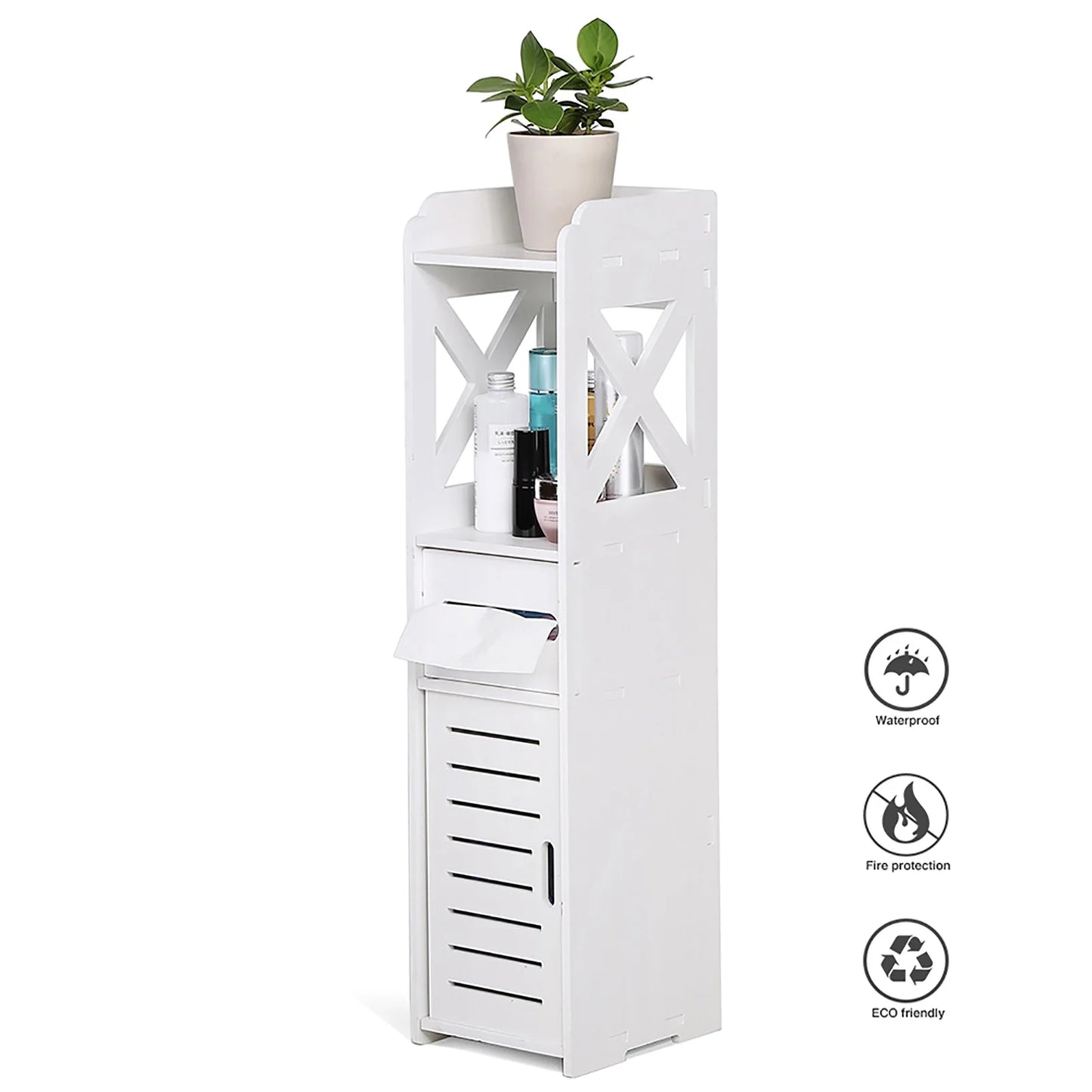 Bathroom Cabinet White Wooden Bathroom Cabinet Toilet Storage Shelf  Organizer Toilet Cabinet Wooden Bathroom Cabinet