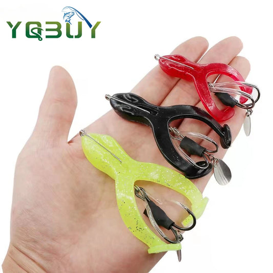 9g/13g/17g Fishing Frog Lures Fishing Lures with Double Sharp Hooks Baits Simulation Frog Snake Head Lures