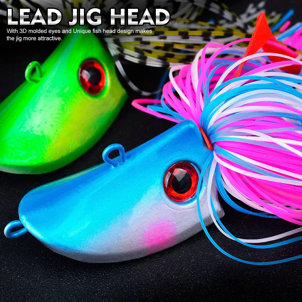 Jigging Head Bait 20g-100g Artificial Pike Fish Bait Bass Baits Blackfish Fishing Lure Wobbler Bladed Skirted Swim Saltwater Jig