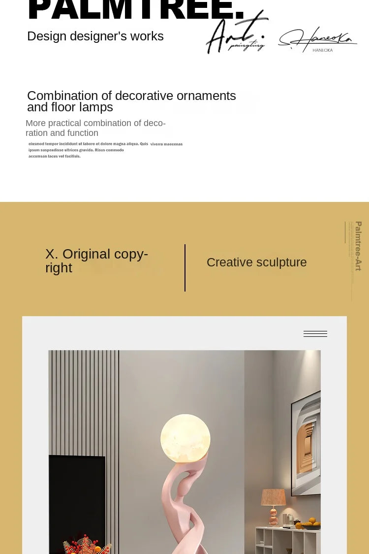 Home Decor Statue Abstract Art Ornaments Nordic Living Room Large Floor Luminous Sculpture Housewarming Gift Interior Figurines