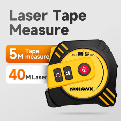 Nohawk 40m/80m Laser Tape Measure Tape Measure Measuring Tool Laser Distance Meter Steel Tape Measure USB Rechargeable