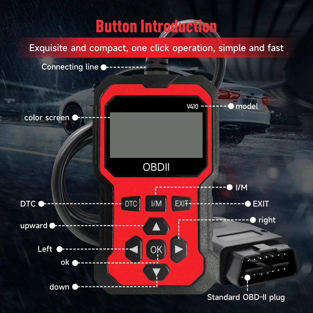 Enhanced Universal Obd Ii Scanner Car Engine Fault Code Reader Can Diagnostic Scan Tool, Read and Clear Error Codes for 1996