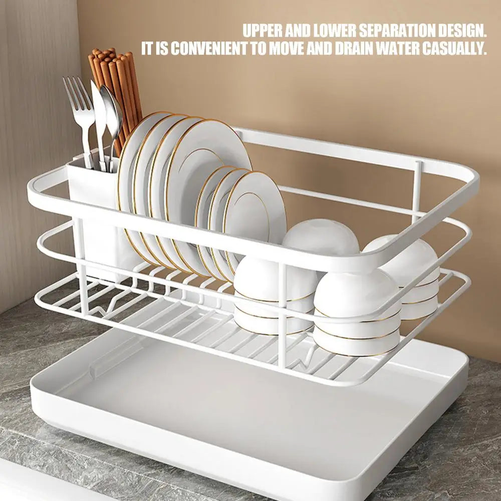 Kitchen Drying Rack Kitchen Dish Storage Rack Countertop Drain Rack  With Utensil Holder Drying Dish Rack Kitchen Supplies