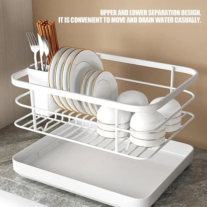 Kitchen Drying Rack Kitchen Dish Storage Rack Countertop Drain Rack  With Utensil Holder Drying Dish Rack Kitchen Supplies